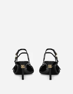 Patent leather slingbacks