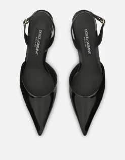 Patent leather slingbacks