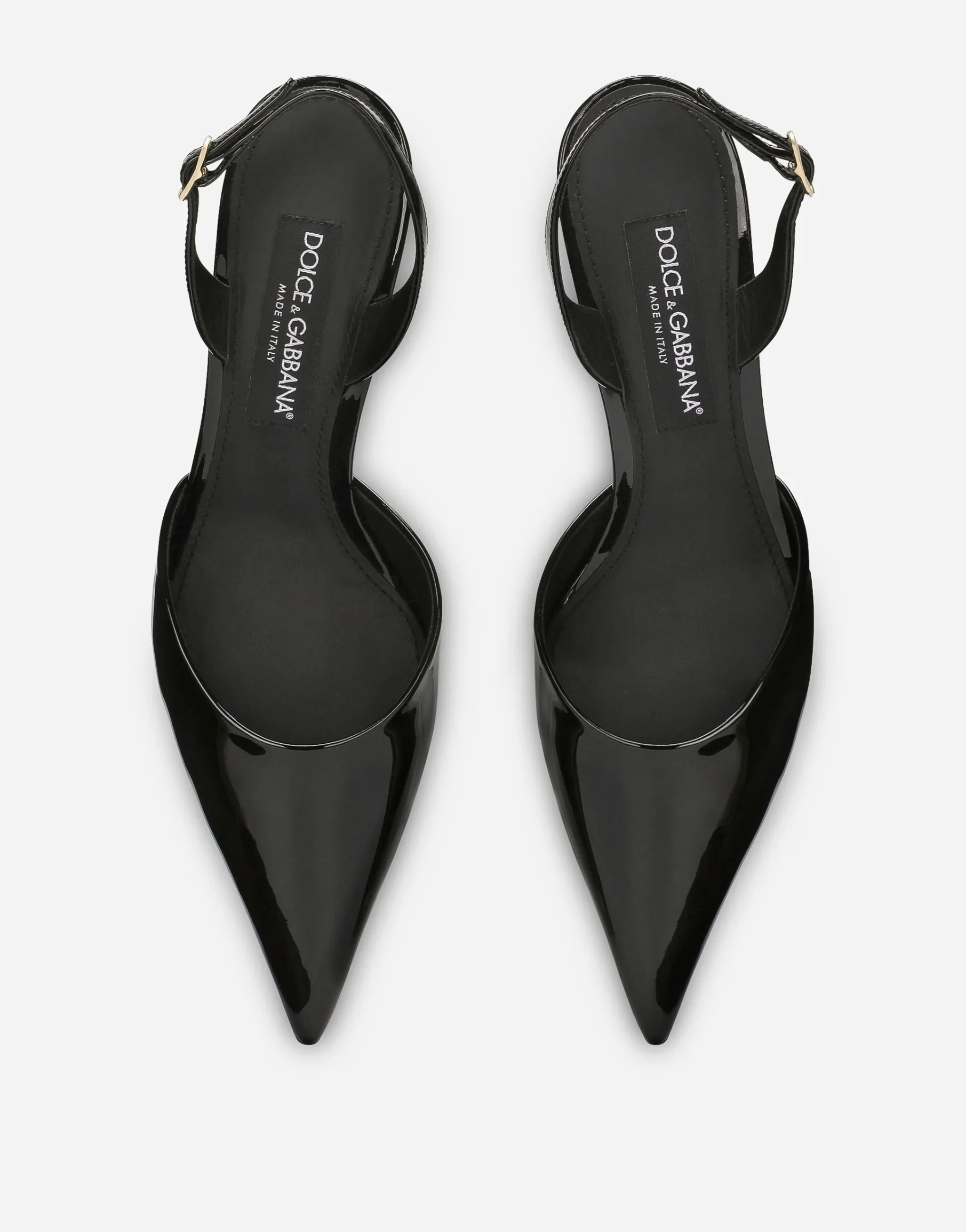 Patent leather slingbacks