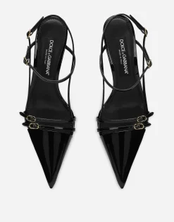 Patent leather slingbacks