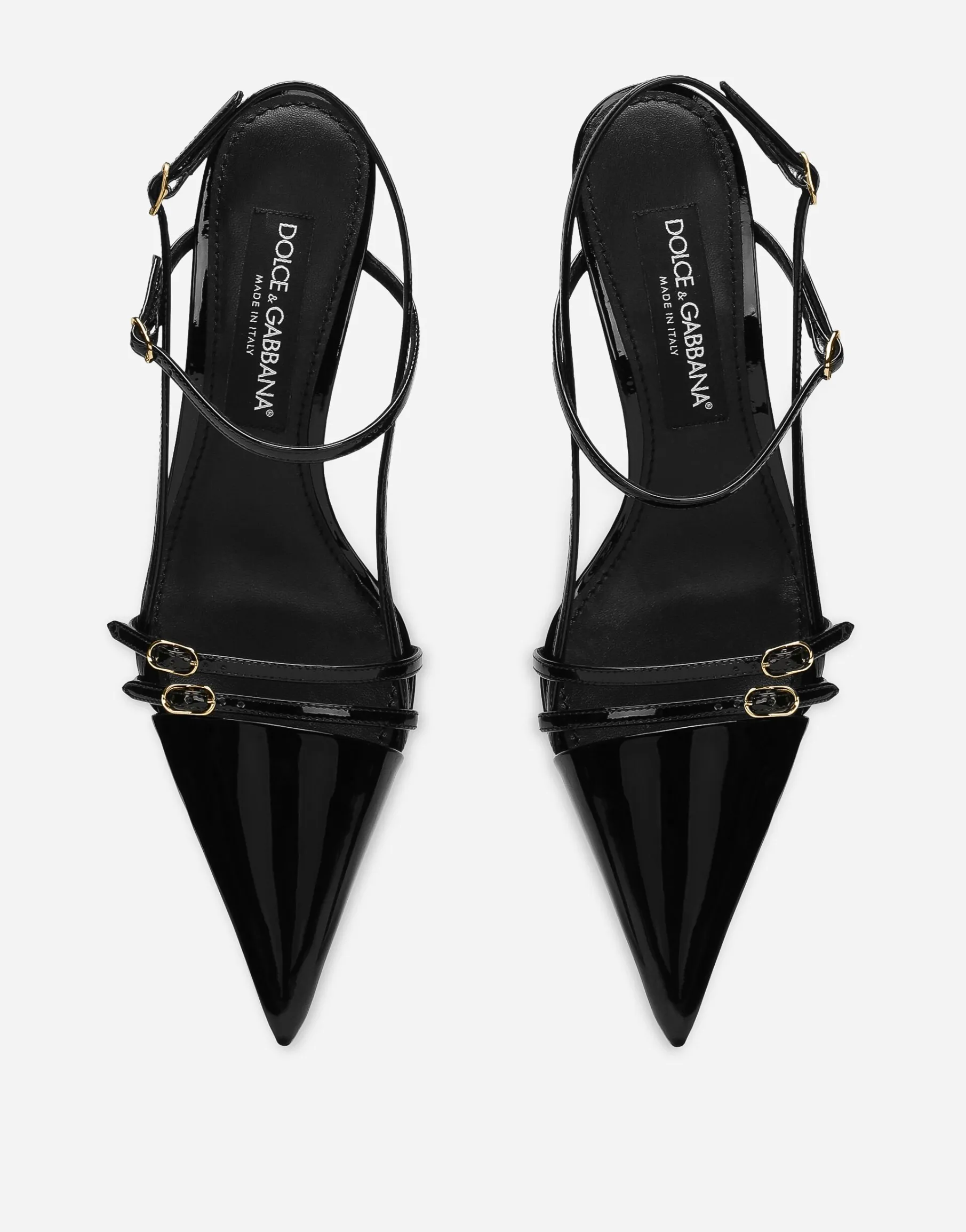 Patent leather slingbacks