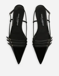 Patent leather slingbacks