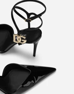 Patent leather slingbacks