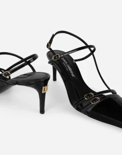 Patent leather slingbacks
