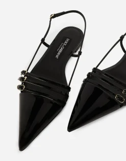 Patent leather slingbacks