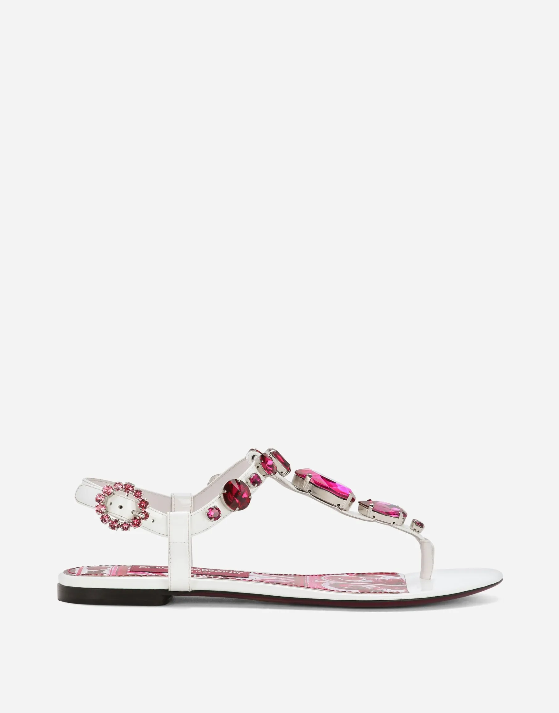 Patent leather thong sandals