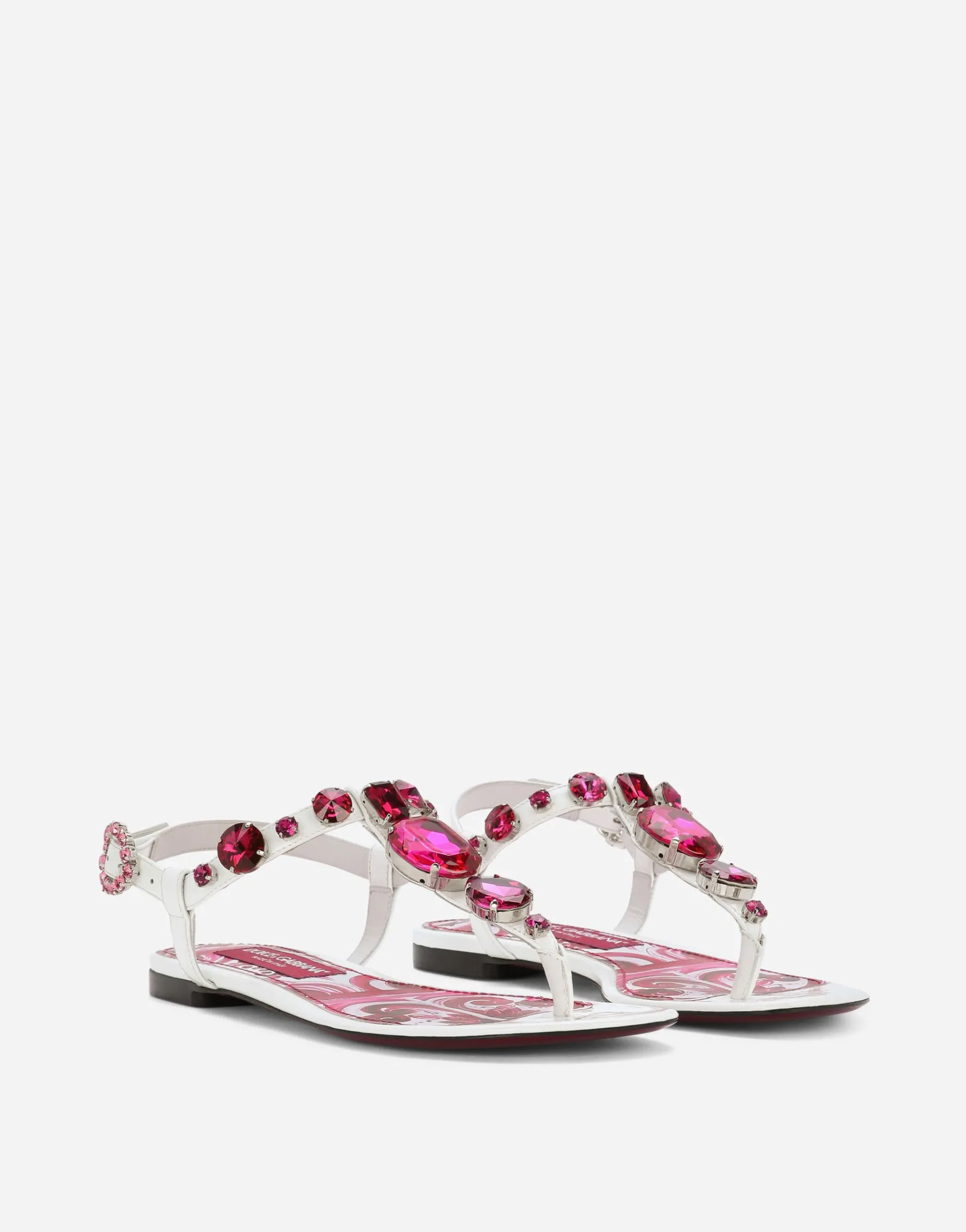 Patent leather thong sandals