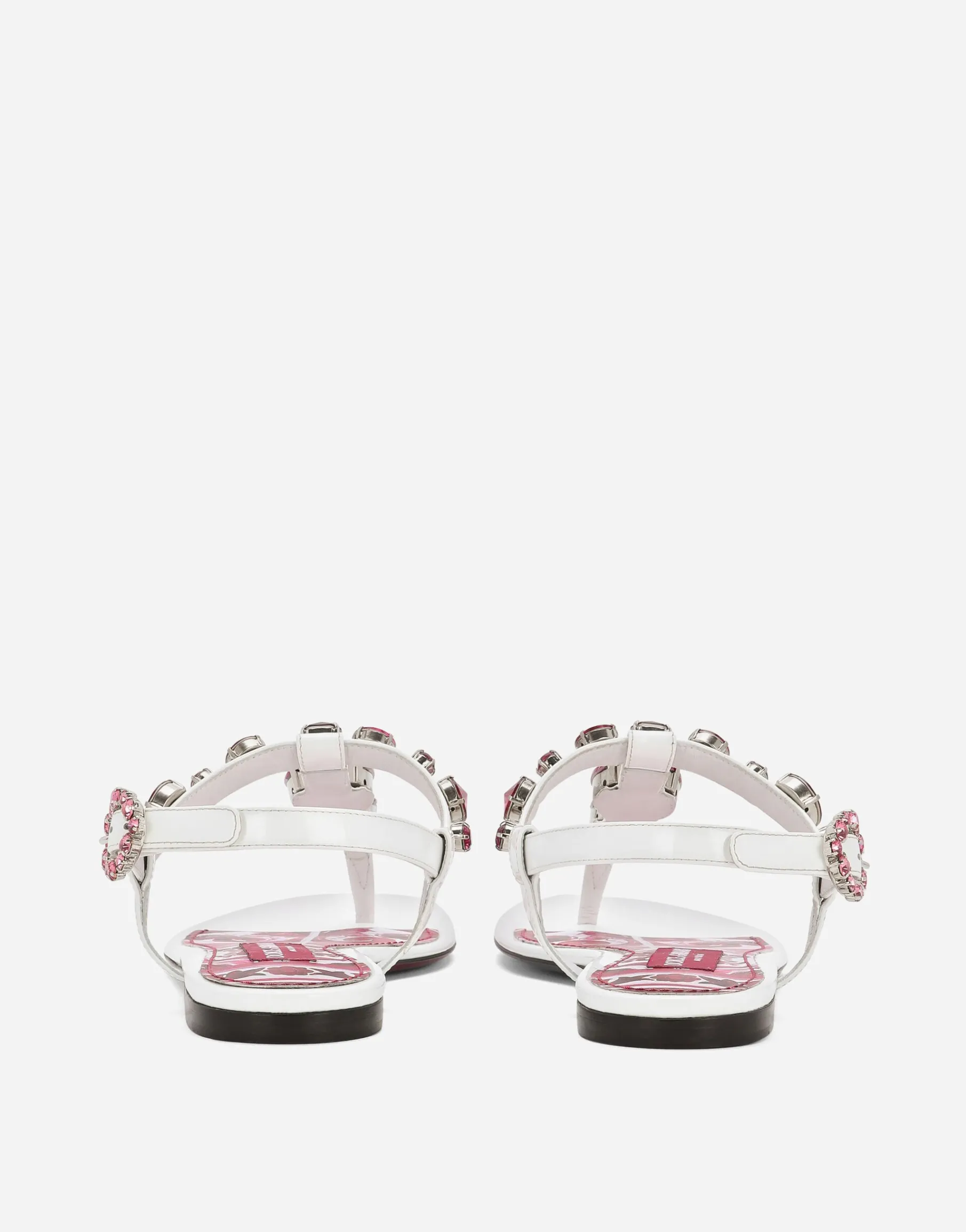 Patent leather thong sandals