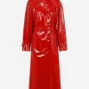 Patent leather trench coat