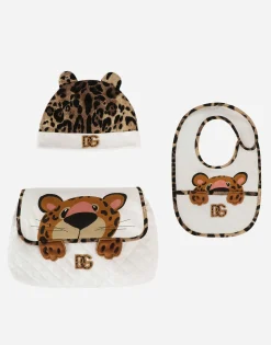 3-piece gift set in baby leopard-print jersey