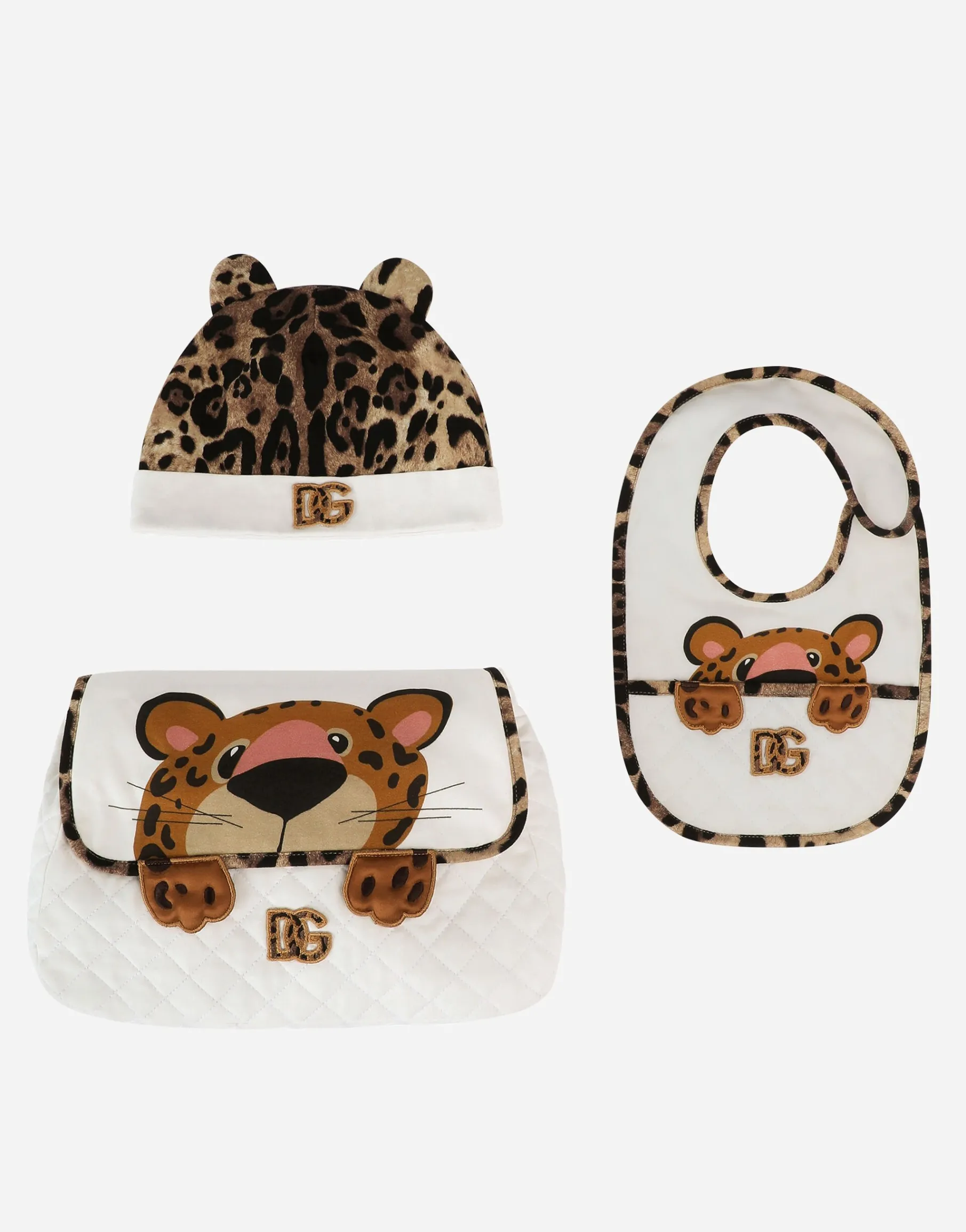 3-piece gift set in baby leopard-print jersey