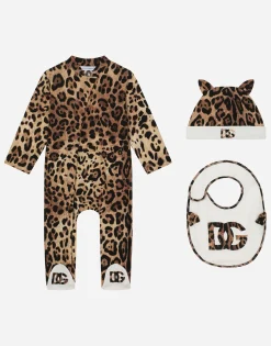3-piece gift set in leopard-print jersey