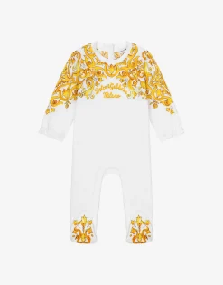3-piece gift set in yellow majolica-print jersey