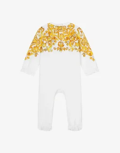 3-piece gift set in yellow majolica-print jersey