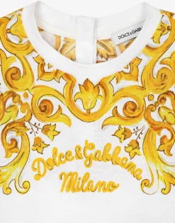 3-piece gift set in yellow majolica-print jersey