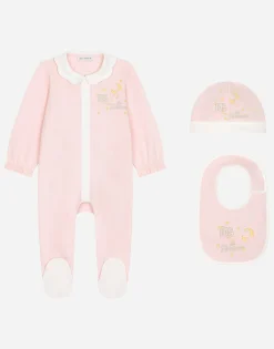 3-piece interlock gift set with moon and star print