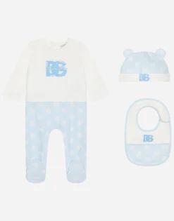 3-piece jersey gift set with all-over logo print
