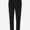 Pinstripe jersey jogging pants with DG patch
