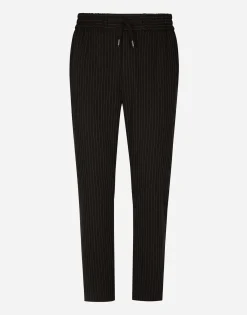 Pinstripe jersey jogging pants with DG patch