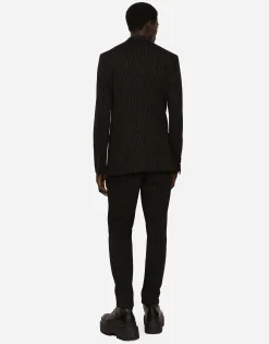 Pinstripe jersey jogging pants with DG patch