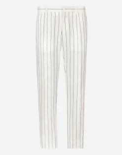 Pinstripe linen pants