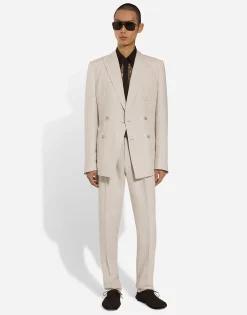 Pinstripe linen pants