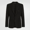 Pinstripe stretch jersey Portofino jacket
