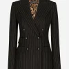 Pinstripe twill Turlington blazer