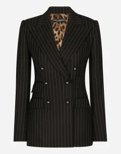 Pinstripe twill Turlington blazer