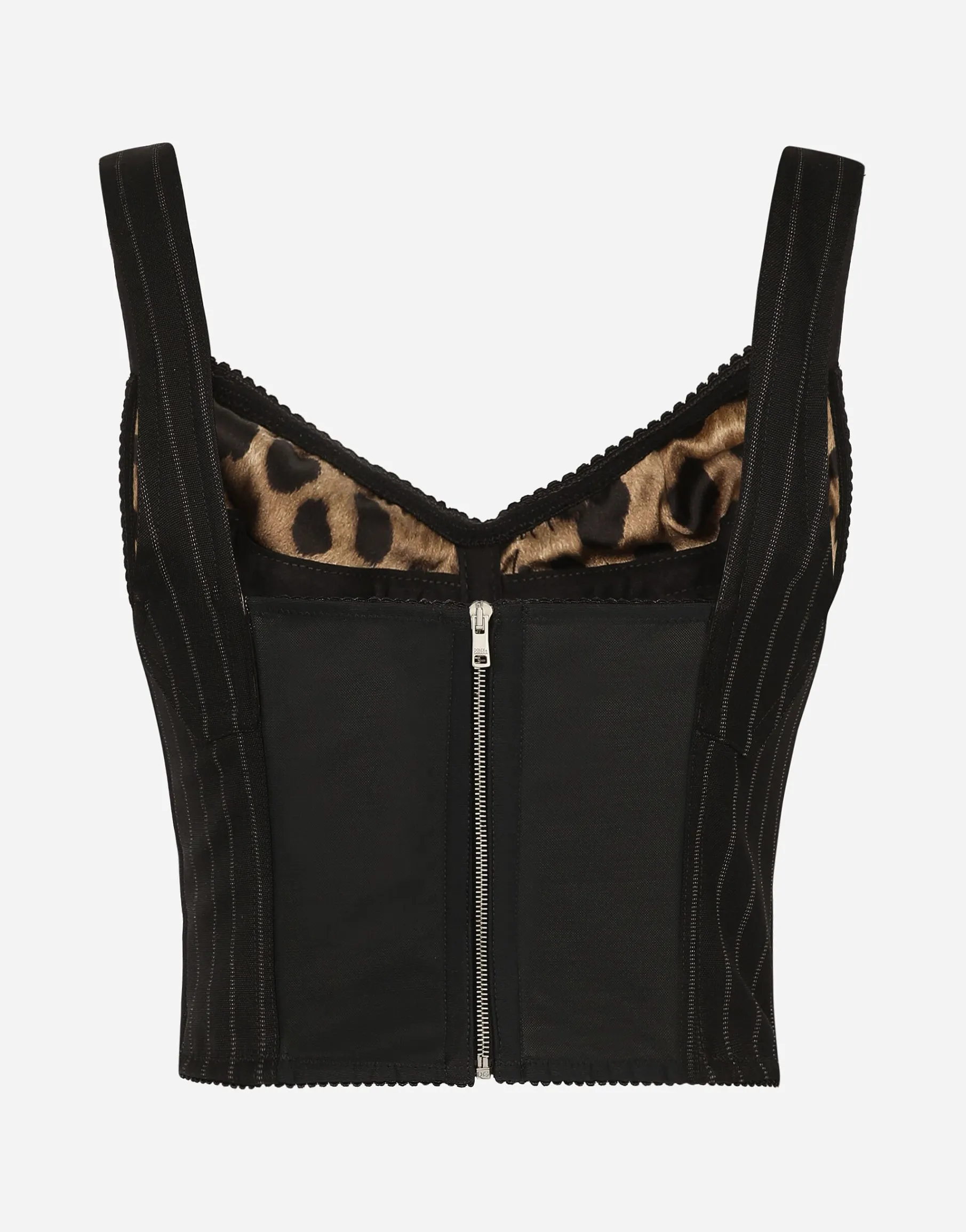 Pinstripe wool corset top