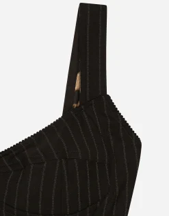 Pinstripe wool corset top