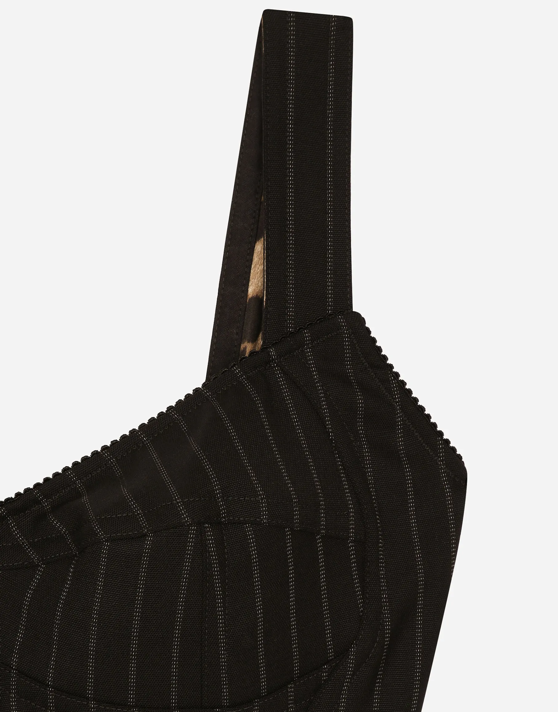 Pinstripe wool corset top