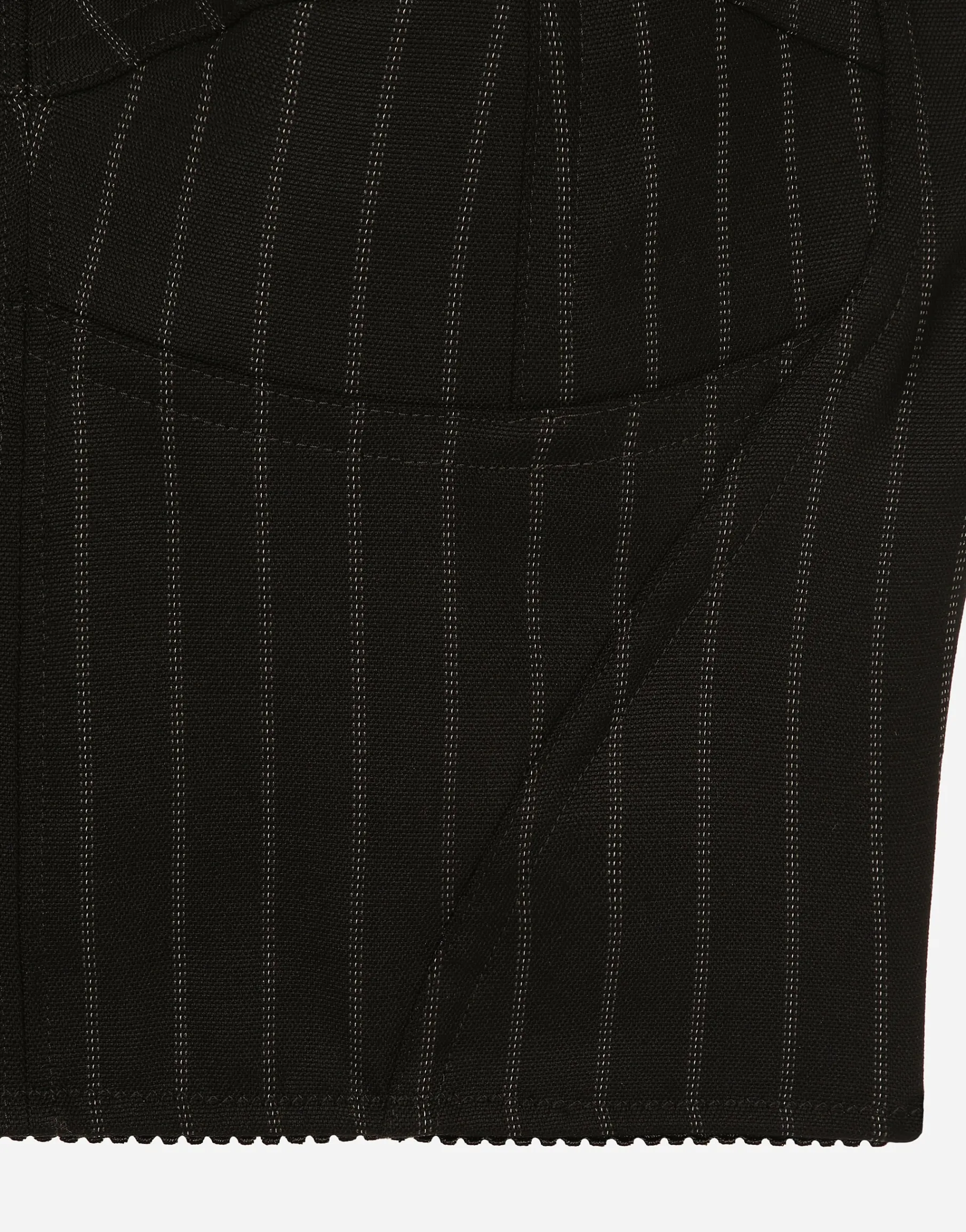 Pinstripe wool corset top