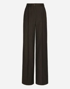 Pinstripe wool palazzo pants