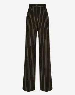 Pinstripe wool palazzo pants