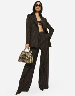 Pinstripe wool palazzo pants
