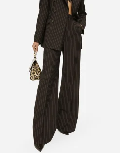 Pinstripe wool palazzo pants