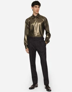 Pinstripe wool pants