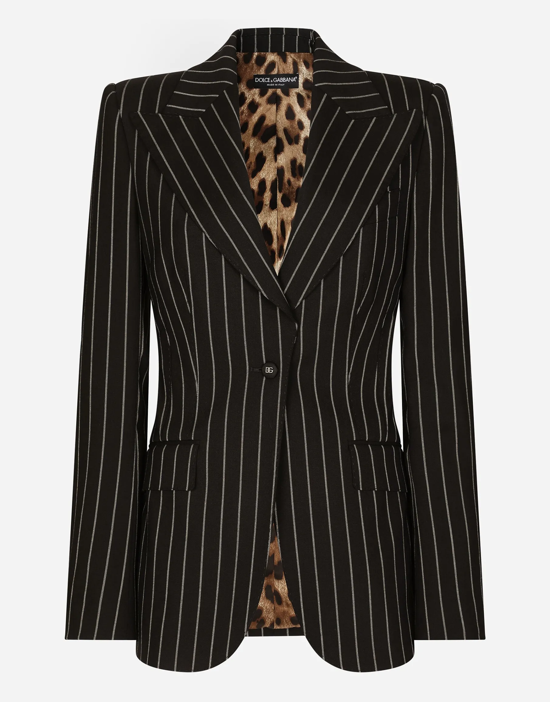Pinstripe wool Turlington blazer