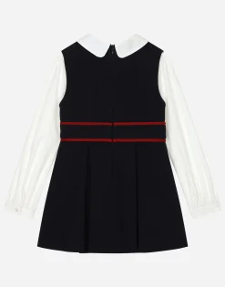 Piqué and poplin dress