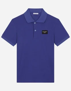 Piqué polo-shirt with logo tag