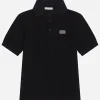 Piqué polo-shirt with logo tag