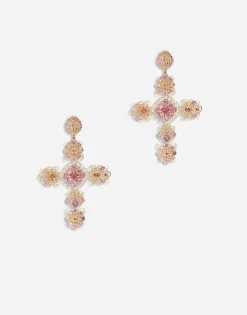 Pizzo earrings in yellow 18kt gold with pink tourmalines