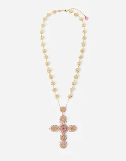Pizzo necklace in yellow 18kt gold with pink tourmalines