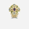 Pizzo ring in yellow gold filgree with amethyst, aquamarines, peridots and morganite
