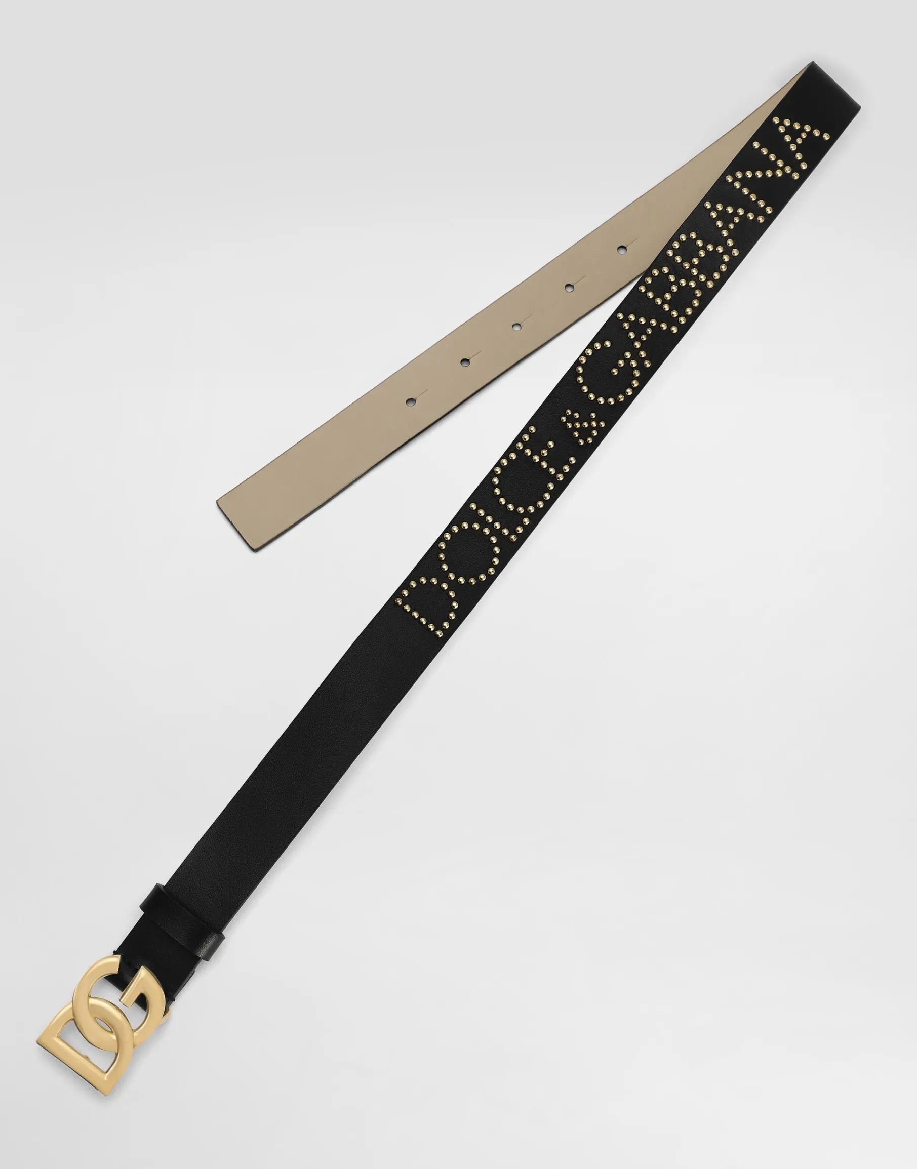 Plain calfskin belt with Dolce&Gabbana logo