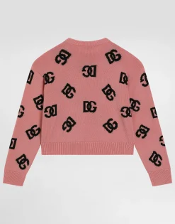 Plaint-knit pullover with DG logo