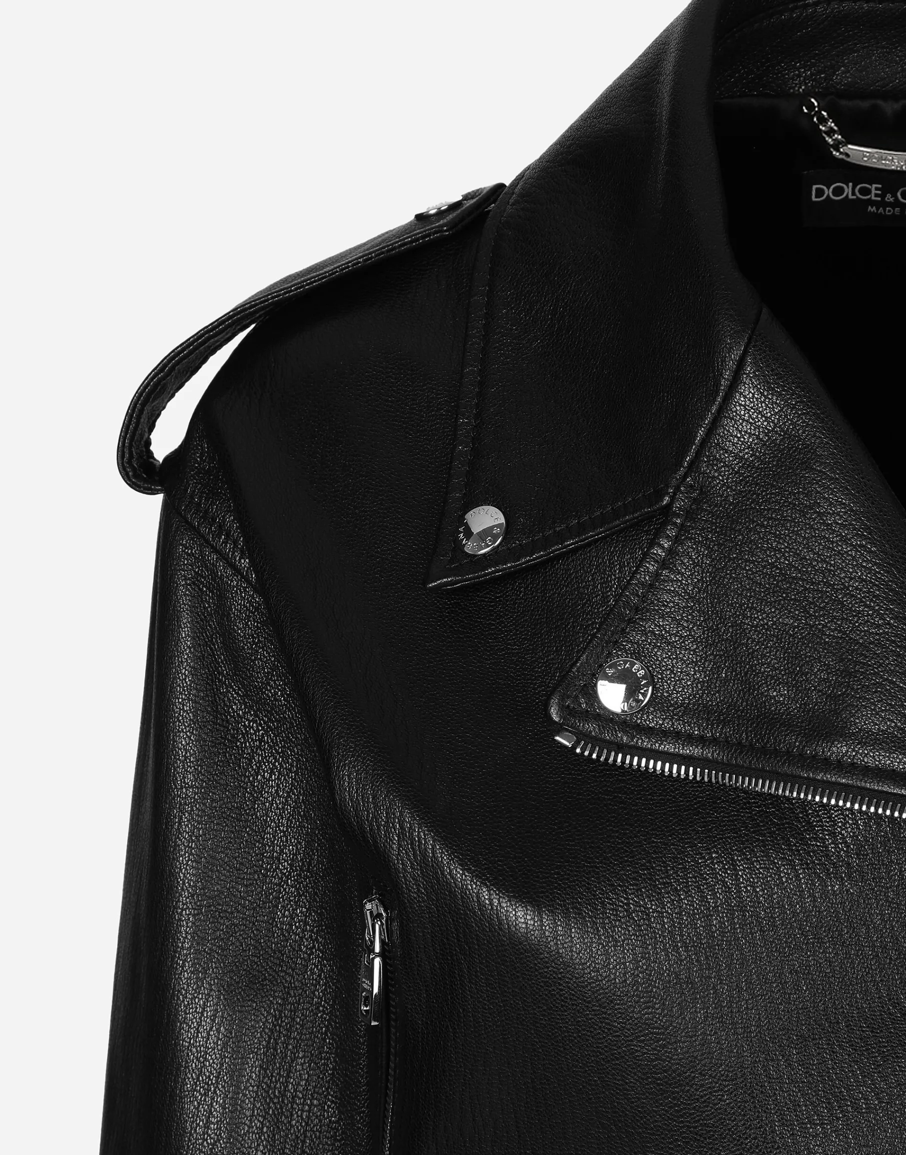 Plongé nappa leather biker jacket
