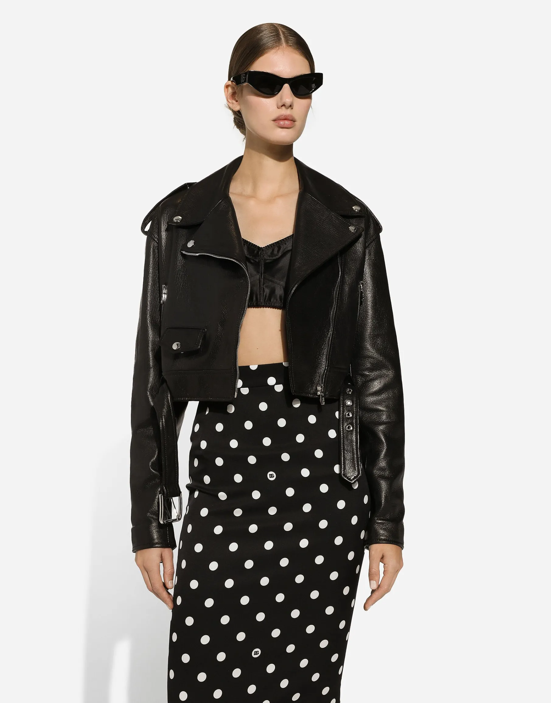 Plongé nappa leather biker jacket