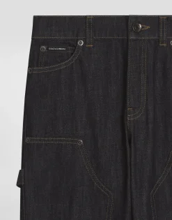 5-pocket denim jeans with branded tag